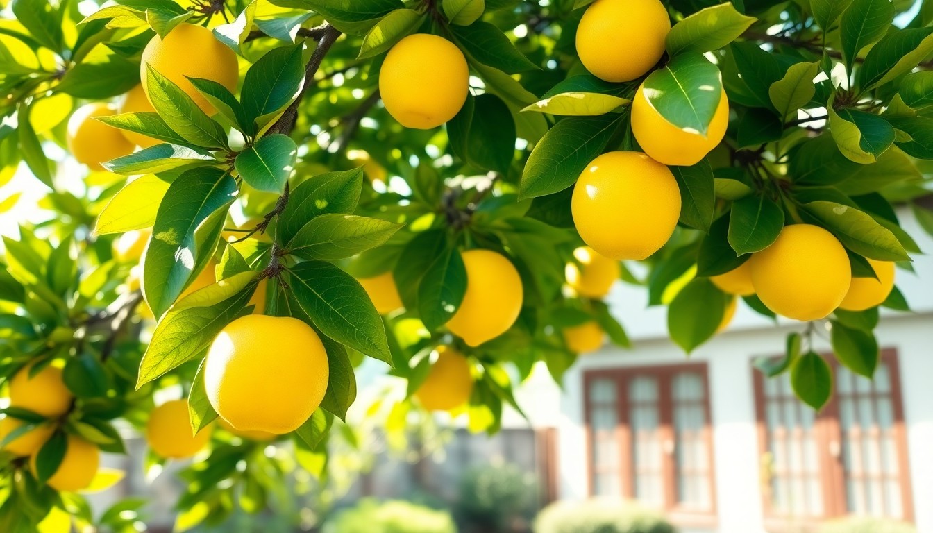 木山裕策の自宅の庭でマイヤーレモンを栽培